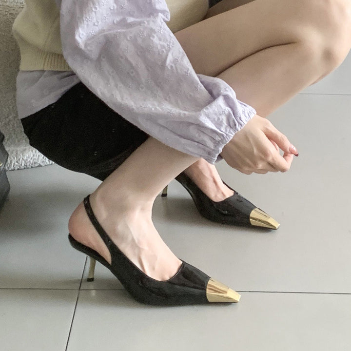 Dame Sling-High-Heels med elegant metalspids og komfortabel Slingback Stilla