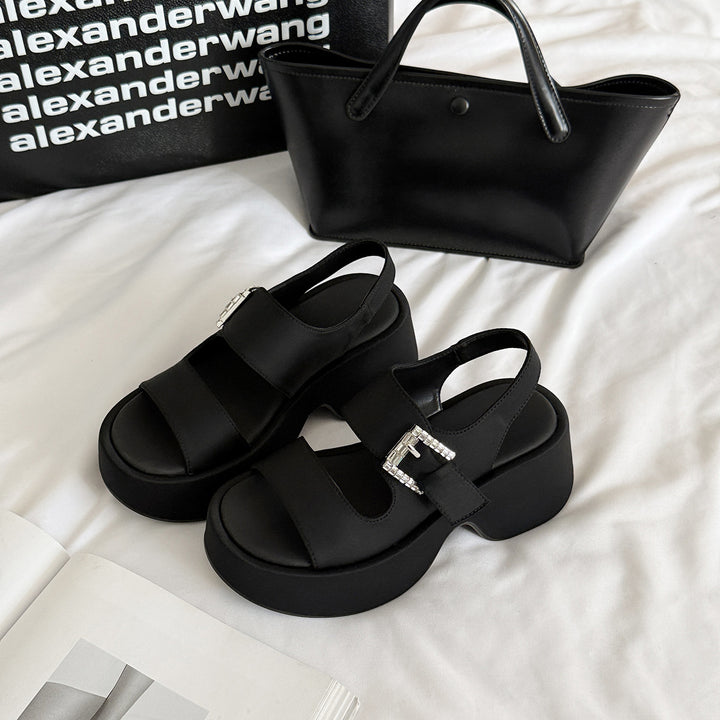 Femme Stilfulde Platform Slingback Sandaler Stilla