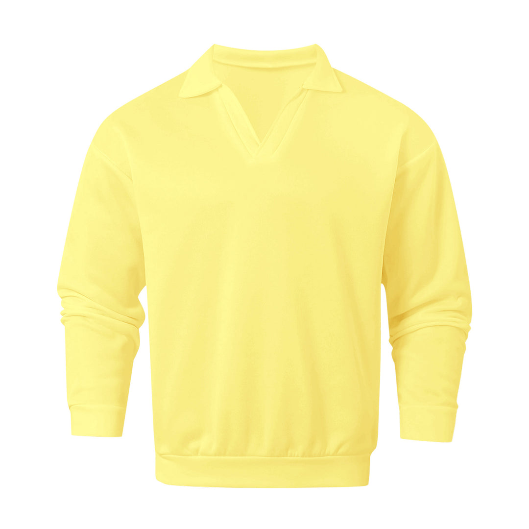 Unisex nan locker skåret V-hals sweatshirt med skjortekrage i bomuldsfleece Skovae
