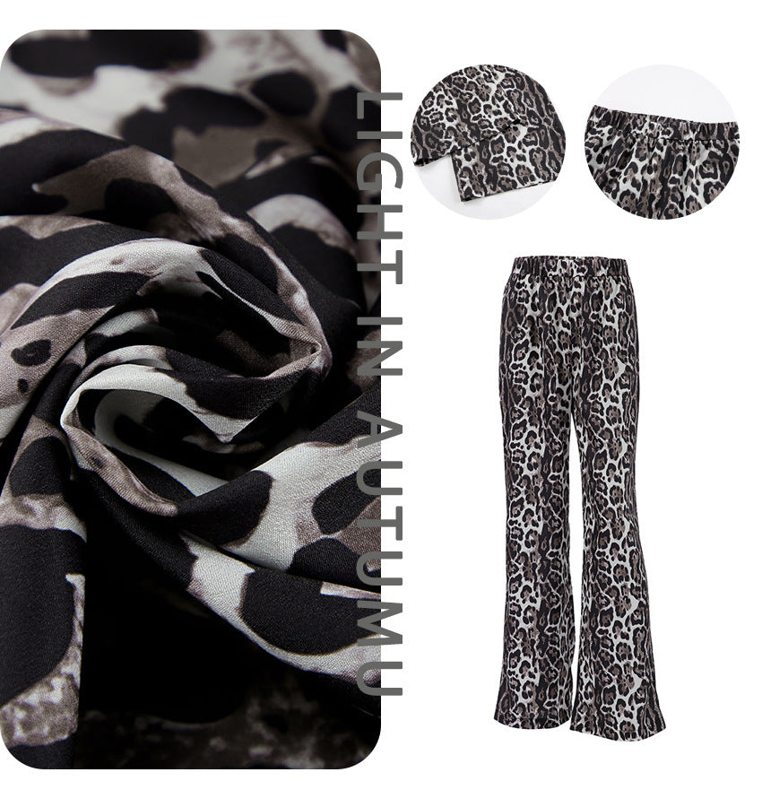 Damer camouflage bukser i glat satin Stilla