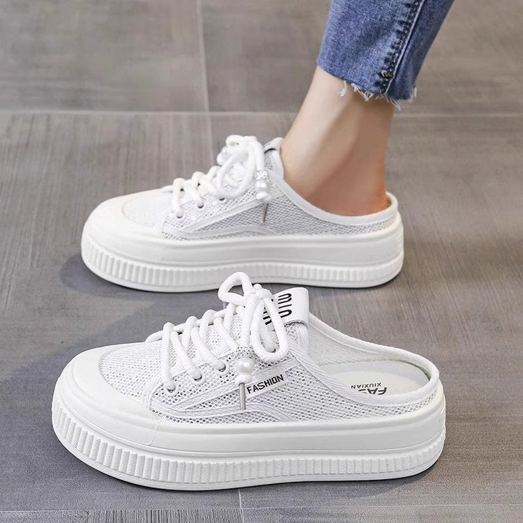 Dame Slip-On Sneakers i moderne design med luftig mesh-overflade og komfortabel plateau sål Stilla