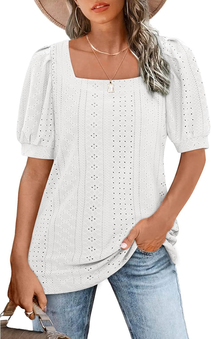 Dame Elegant Puffærmer Bluse Stilla