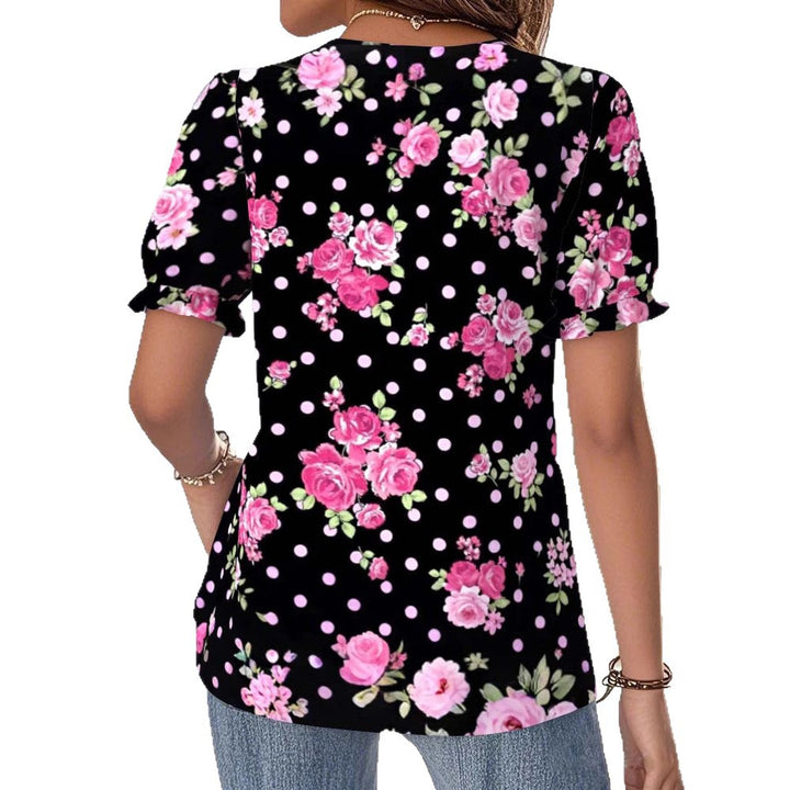 Damebluse med blomsterdesign og raffineret spidsdetalje Stilla