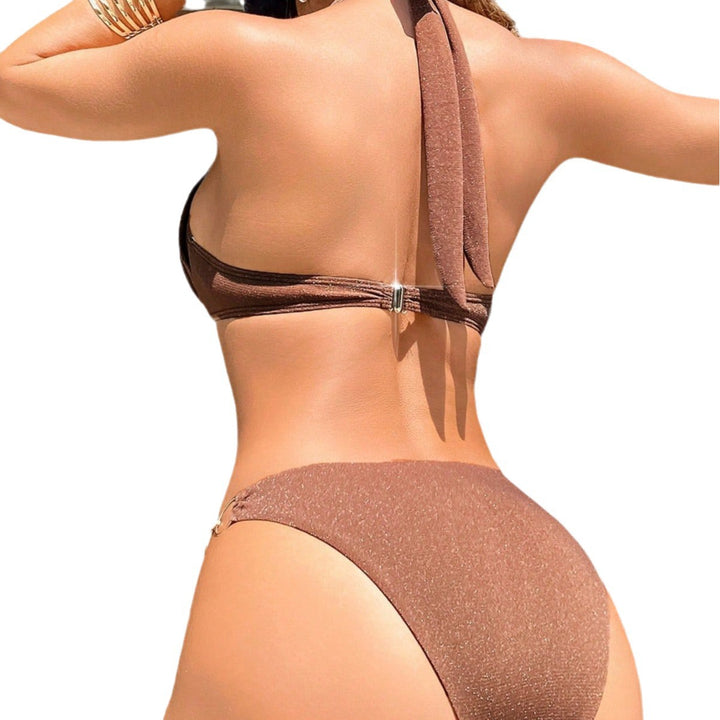 Dame Triangel-Bikini med gyldne ringdetaljer Skovae
