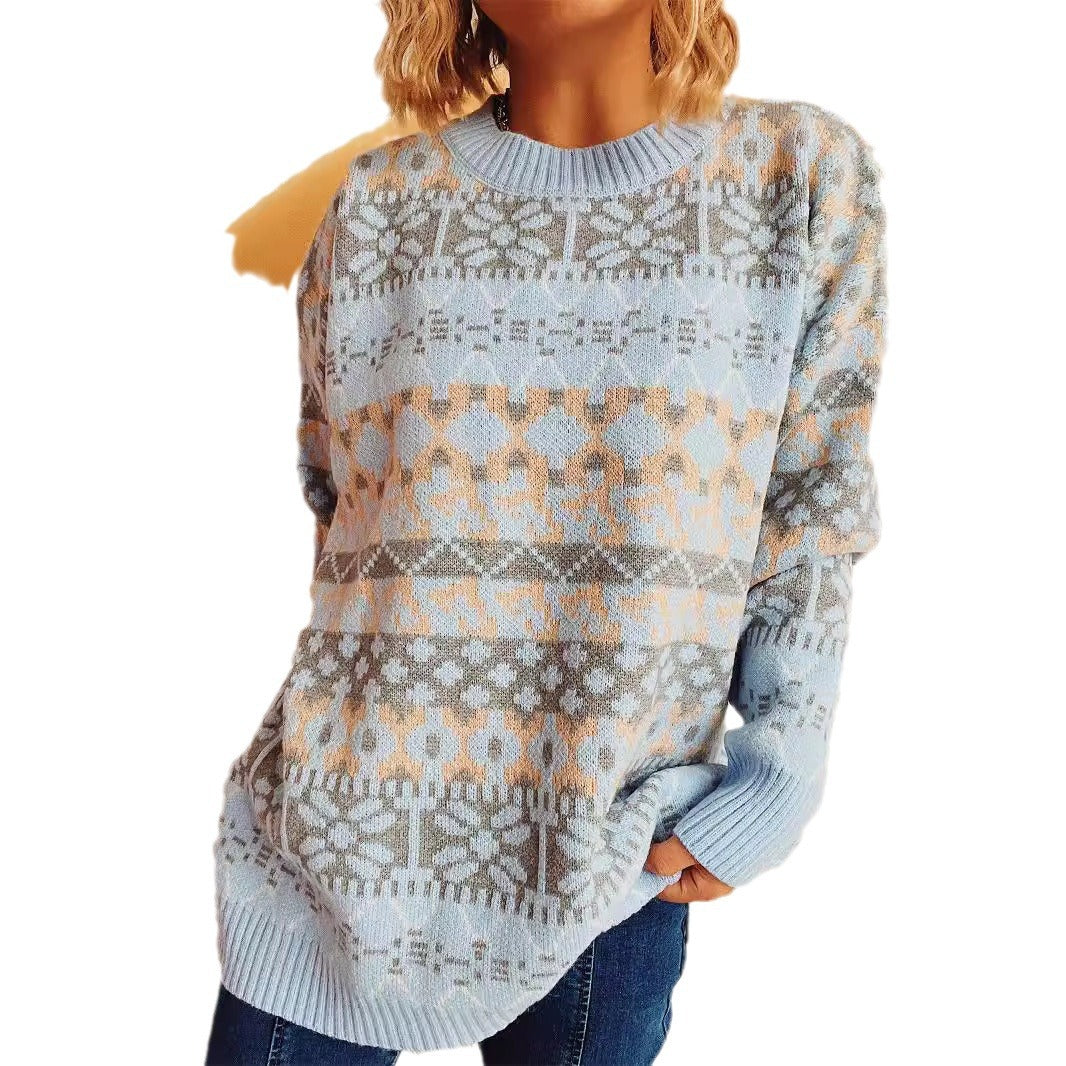 Kvinder komfortabel sweater med traditionelt norsk mønster og afslappet snit Stilla