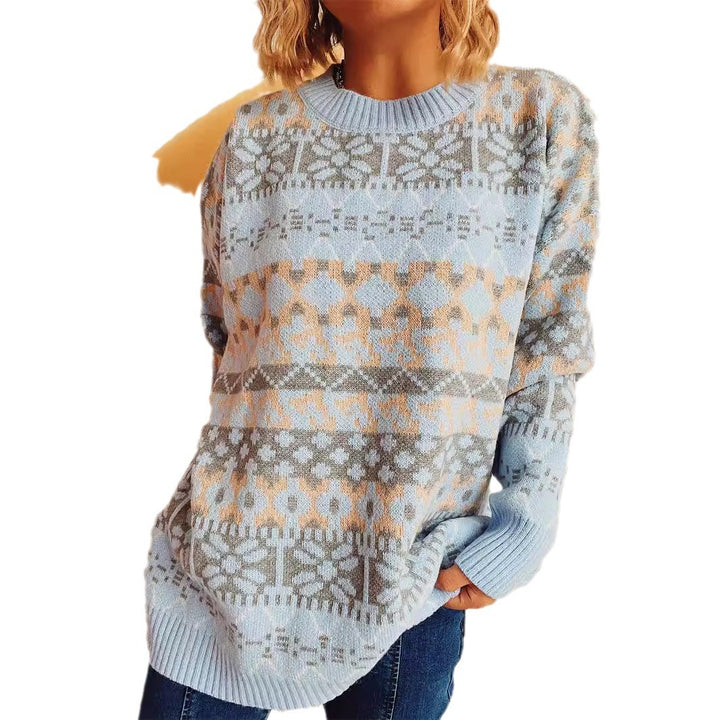 Kvinder komfortabel sweater med traditionelt norsk mønster og afslappet snit Stilla