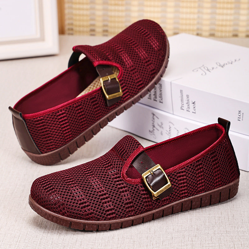 Dame Åndbare Slip-On Mokkasiner med Fashionable Rem Stilla
