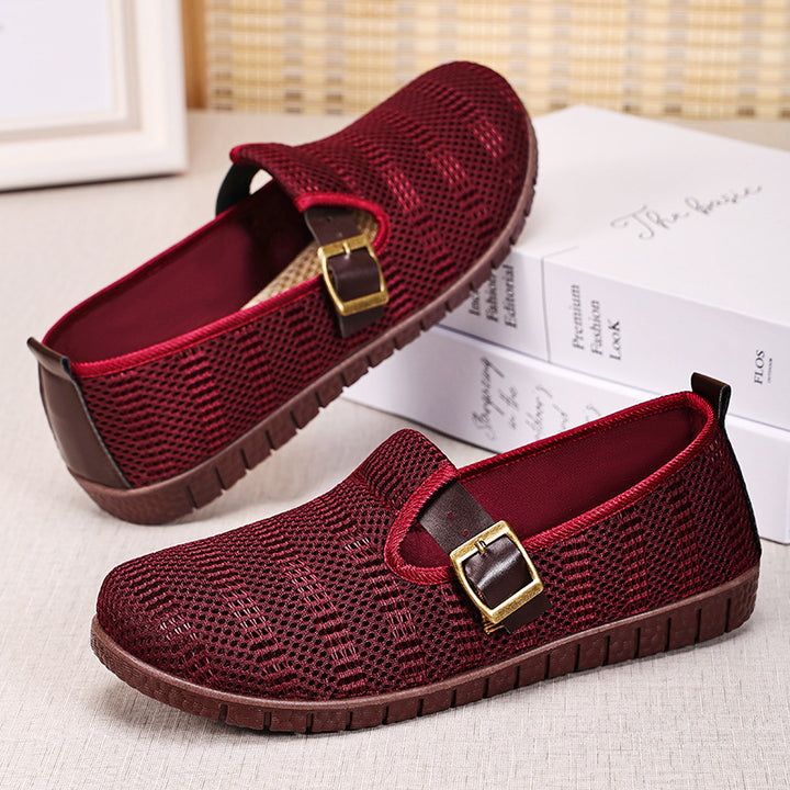 Dame Åndbare Slip-On Mokkasiner med Fashionable Rem Stilla