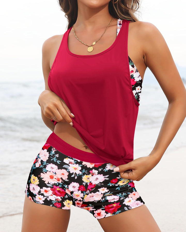 Dame Sporty Tankini top med elegant rygudskæring Skovae