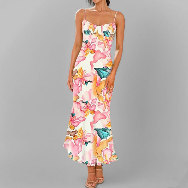 Damer Elegant Maxi Kjole med Finne Stropper og Legesyg Gradient Stilla