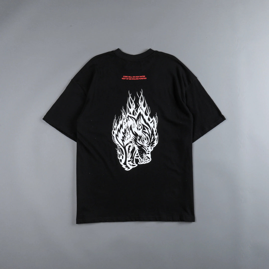Herrer Grafik T-shirt med iøjnefaldende ulvedesign og løs pasform Stilla