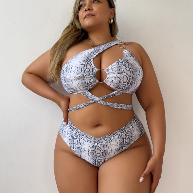 Dame Asymmetrisk Cut-Out Bikini-Sæt Skovae
