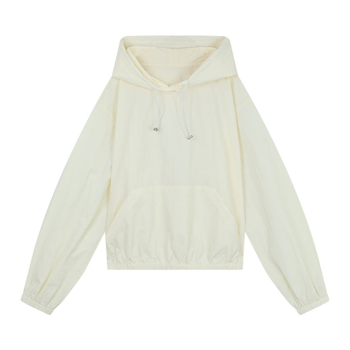Dame afslappet bomulds-hoodie med elastisk bund og praktiske lommer Stilla