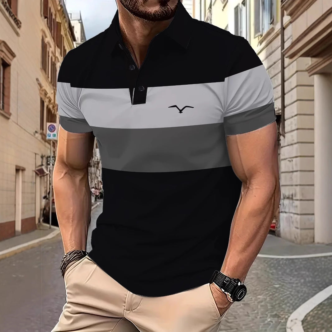 Herrer polo skjorte med moderne farveblok-design Stilla