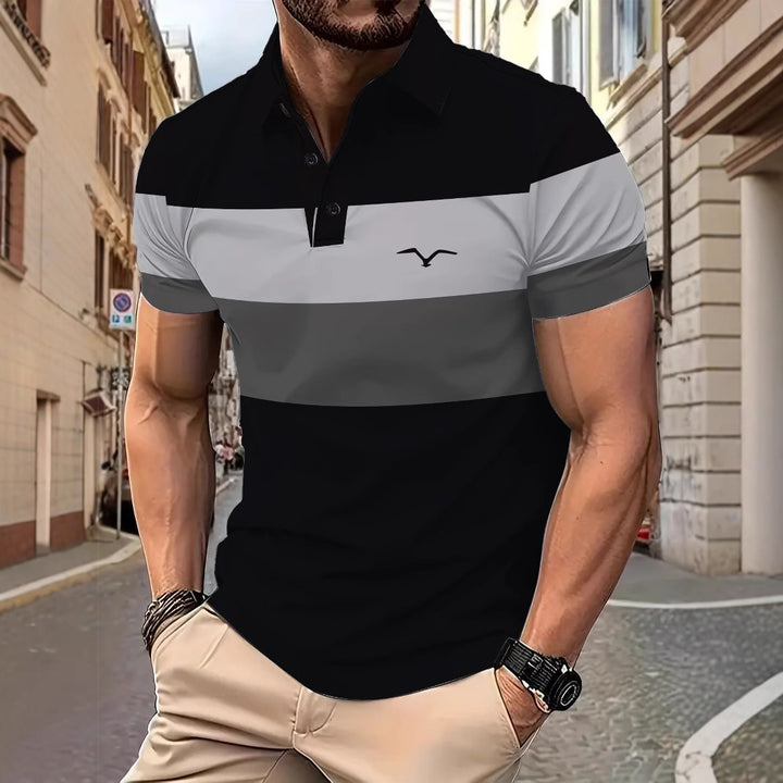 Herrer polo skjorte med moderne farveblok-design Stilla