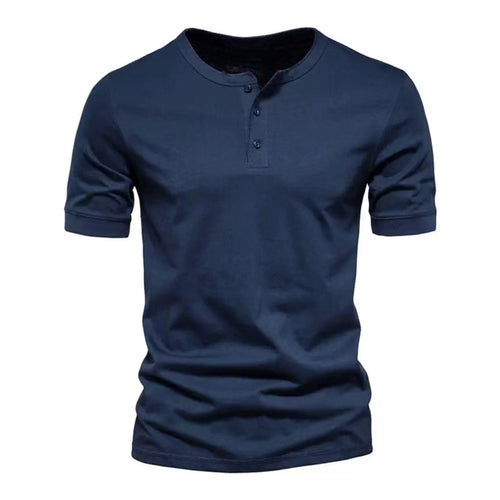 Herrer Kortærmet Henley-T-shirt med moderne knaplukning og afslappet pasform Stilla