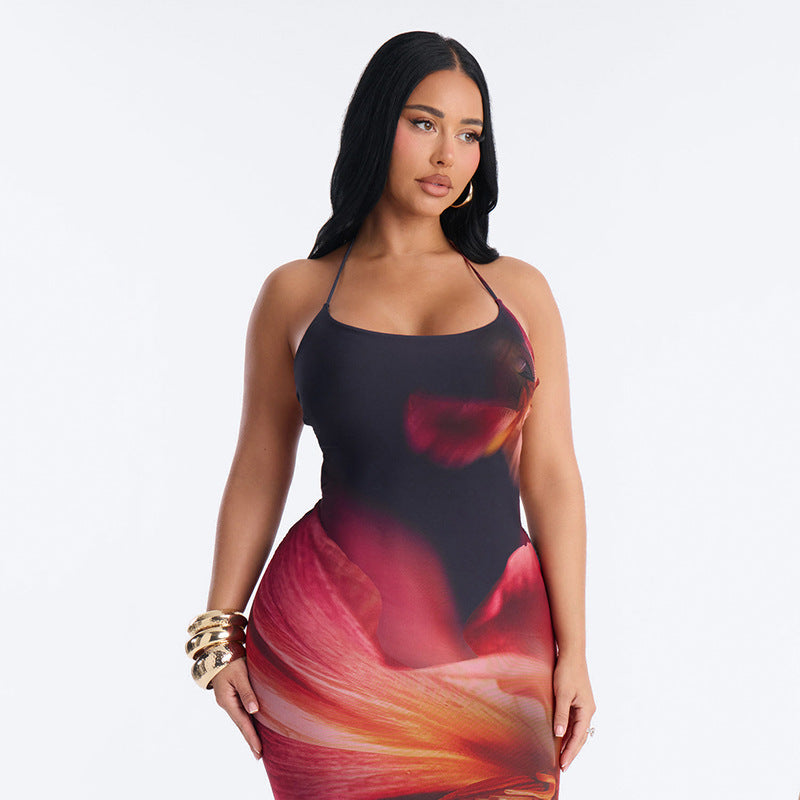 Damen Maxikleid mit aufregendem Blumenmuster und elegantem Schnitt Skovae