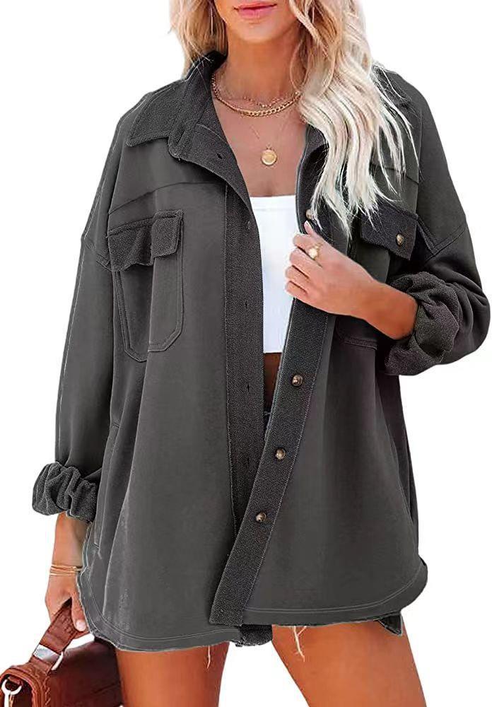 Kvinders casual oversized skjortejakke med praktiske lommer og moderne snit Stilla