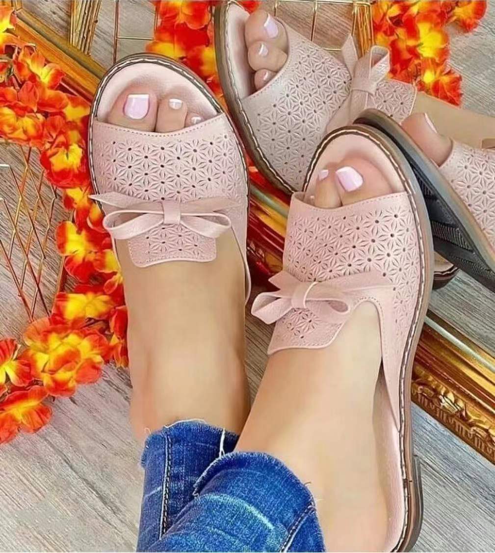 Dame Slip-On Sandaler med blomsterdesign og komfortabelt fodseng Stilla