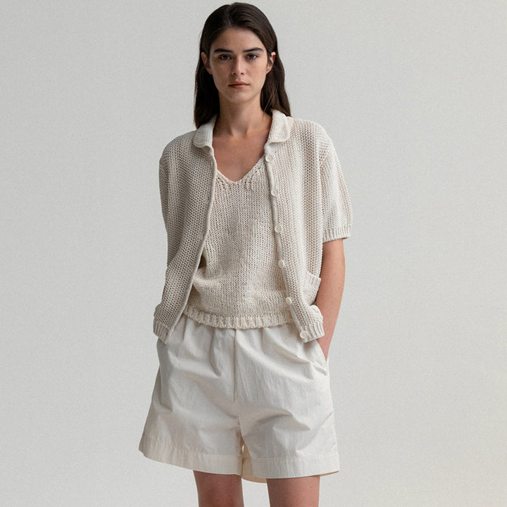 Dame shorts med elegant pasform og højtidelige detaljer Stilla