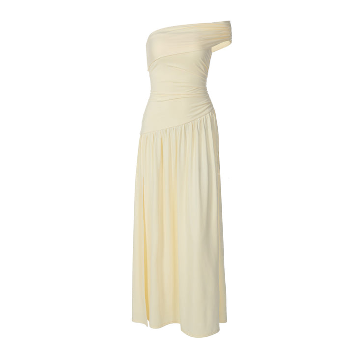 Damer Elegant Maxi-kjole med asymmetrisk strop og sidelæg Skovae