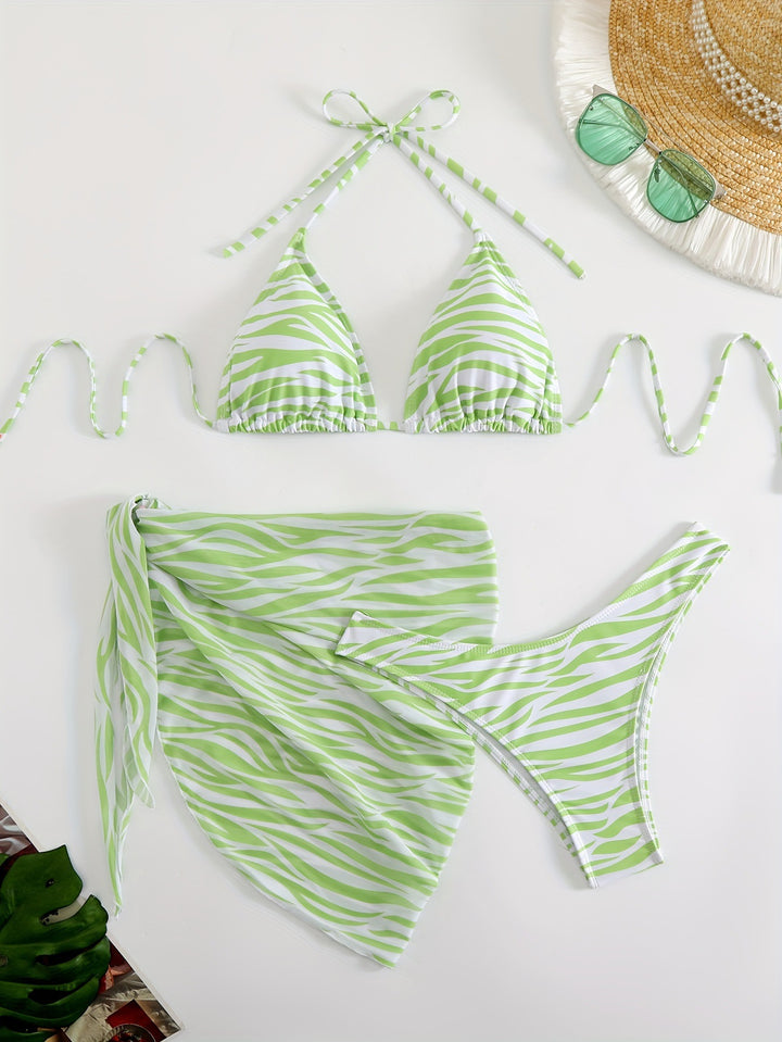 Dame Triangel-Bikini Sæt med moderne Indpakning Tunika Skovae