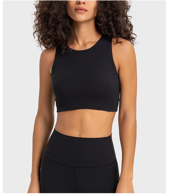 Stilla | Rib Turtleneck Sports Bra Høj Styrke, Stødabsorberende, Øvre Støtte