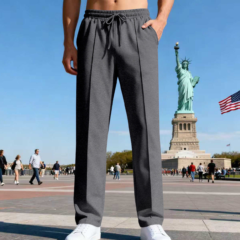 Herrer afslappet-elegant press fold sweatpants med pressefold, elastisk tunneltræk og sidelommer Skovae