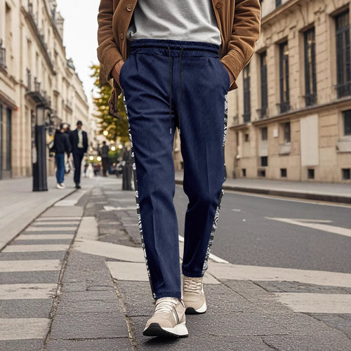 Herrer stilfulde joggingbukser med sideløst grafikdesign og elastisk talje Stilla