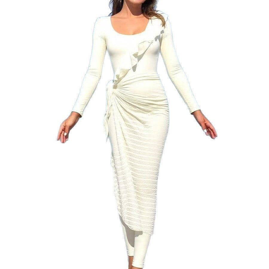 Dame Elegant sommerkjole med indpakningslook Skovae