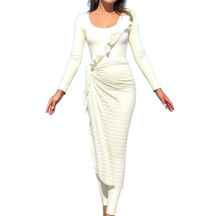Dame Elegant sommerkjole med indpakningslook Skovae