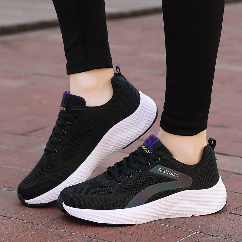 Dame nan sømløs strik-sneaker med elastisk indgang, vaffel-mellemsål og anatomisk komfortfodbund Skovae