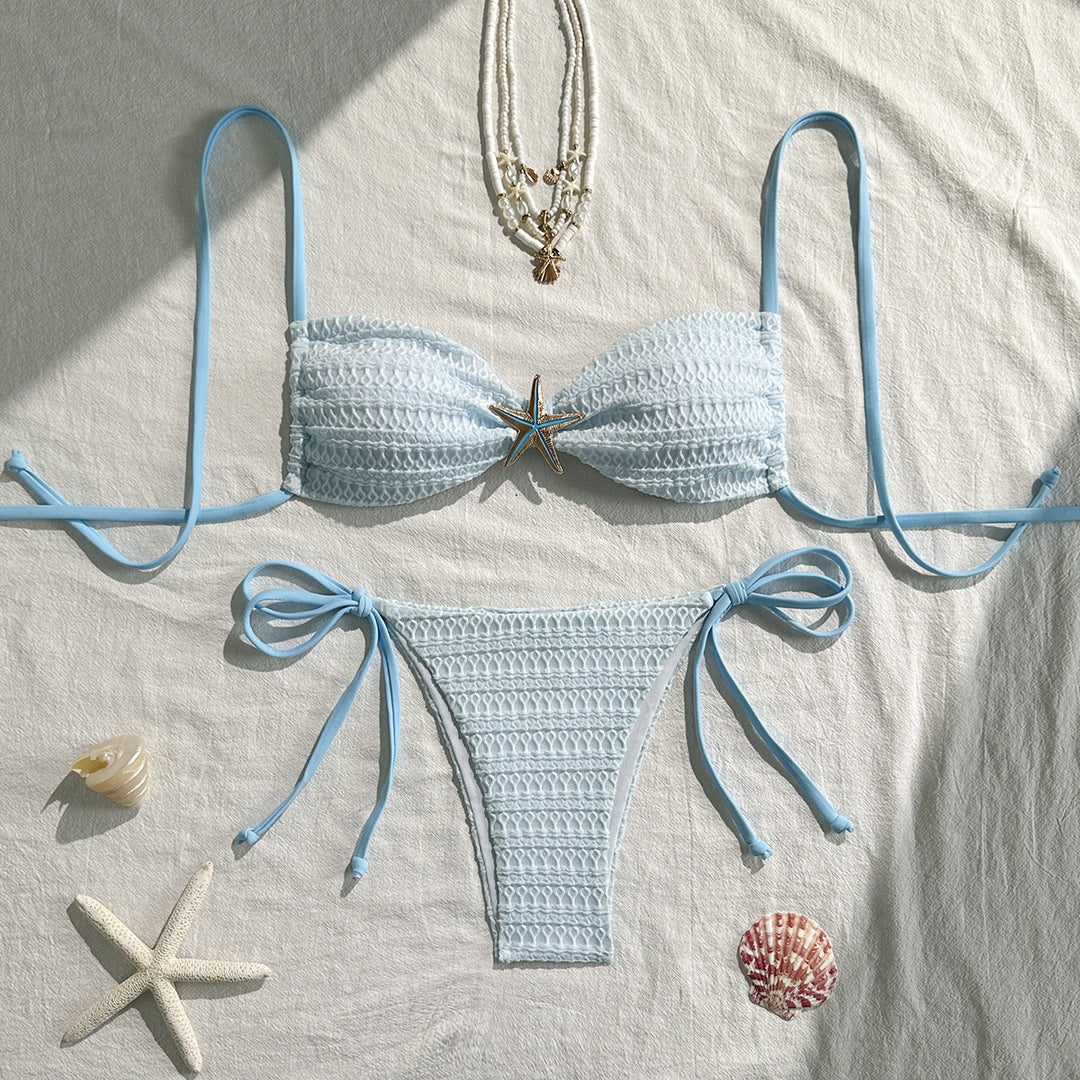 Dame bikini-sæt med elegant binde-detail Skovae