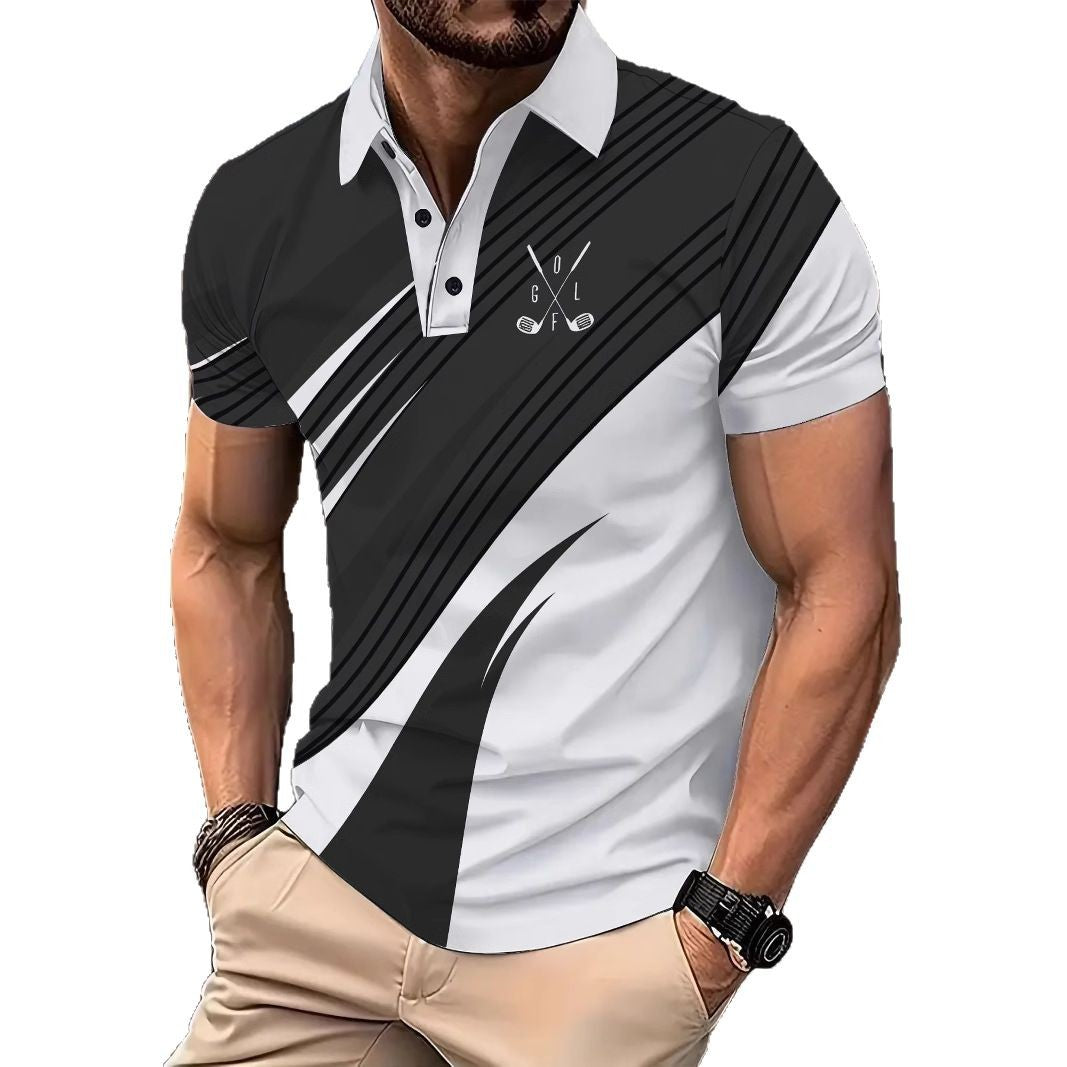 Herrer polo shirt med dynamisk stribedesign og åndbare egenskaber Stilla