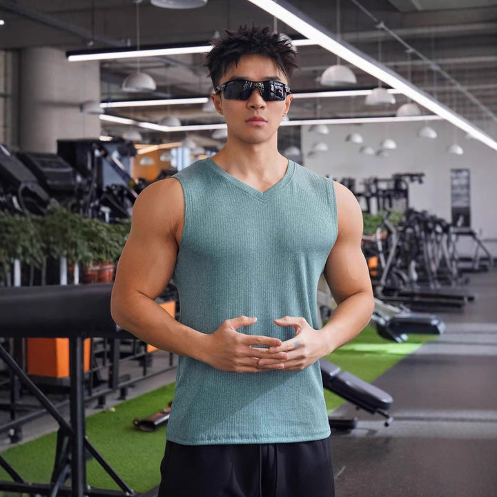 Herrer Sporty ærmeløst fitnessshirt med åndbar struktur Stilla