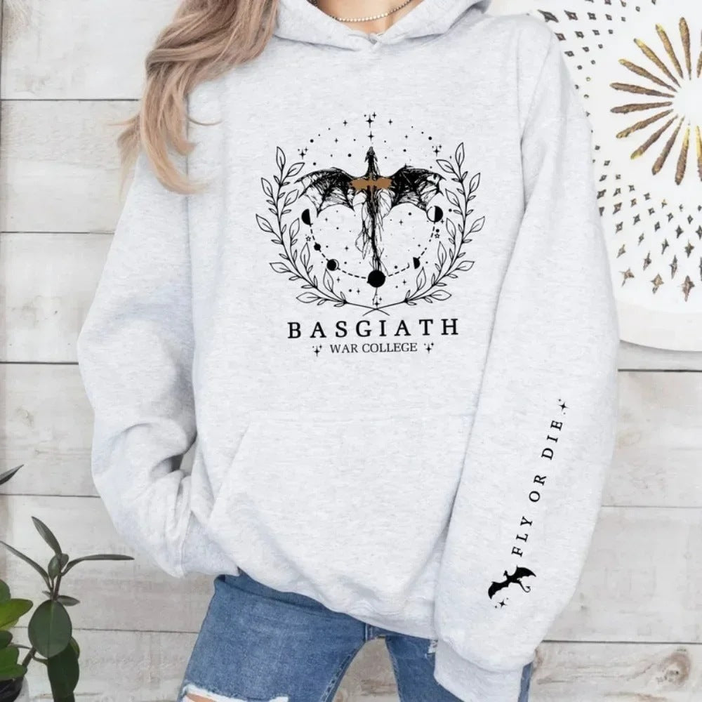 Kvinders hætte sweatshirt med imponerende fantasidesign Skovae