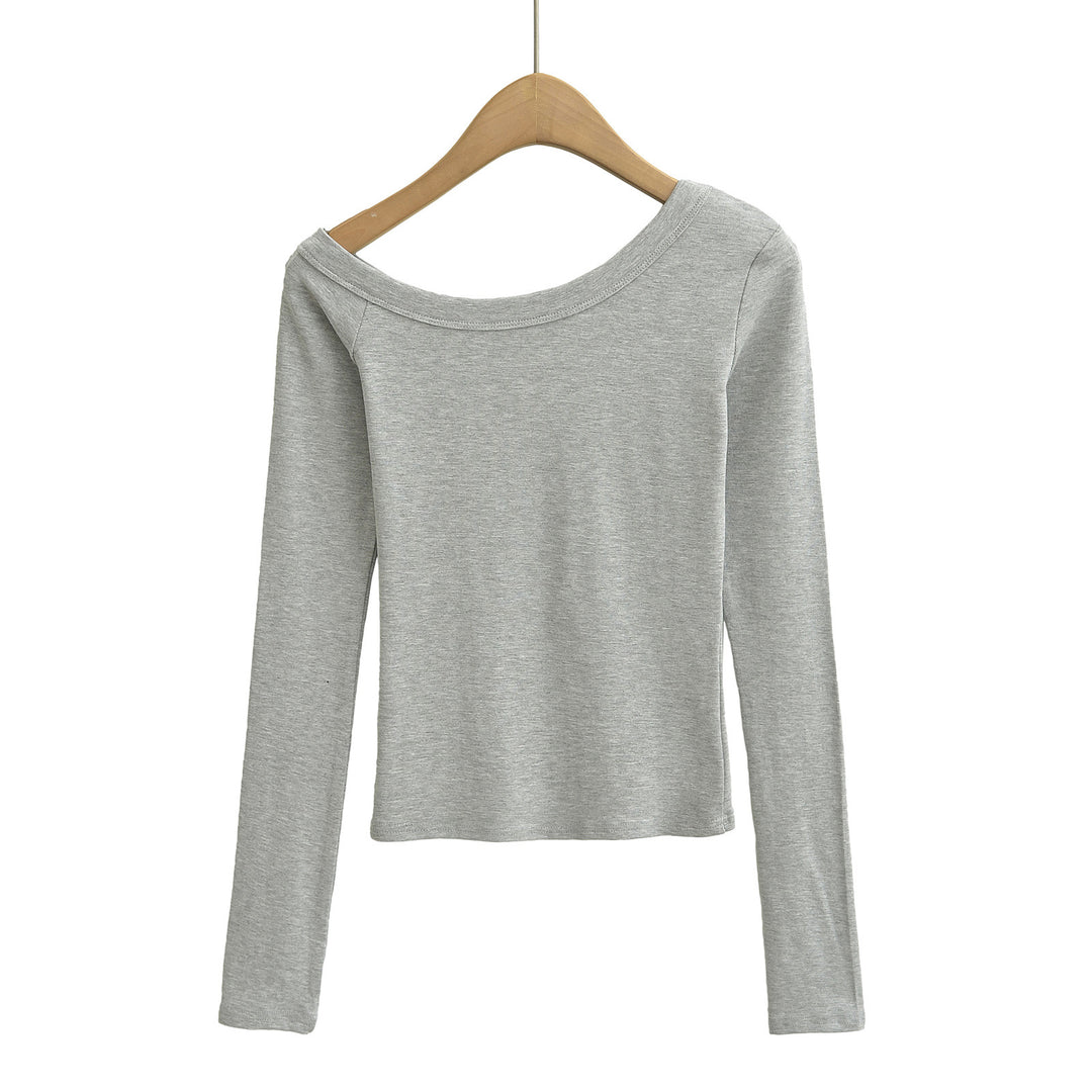 Dame Langærmet T-shirt med elegant Off-Shoulder Design Stilla
