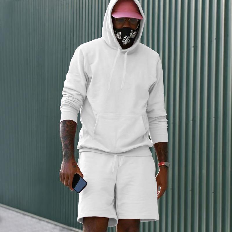 Herrer sporty hoodie og shorts sæt Stilla