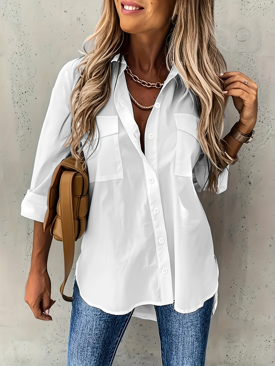 Dame mode overshirt med lommer Stilla