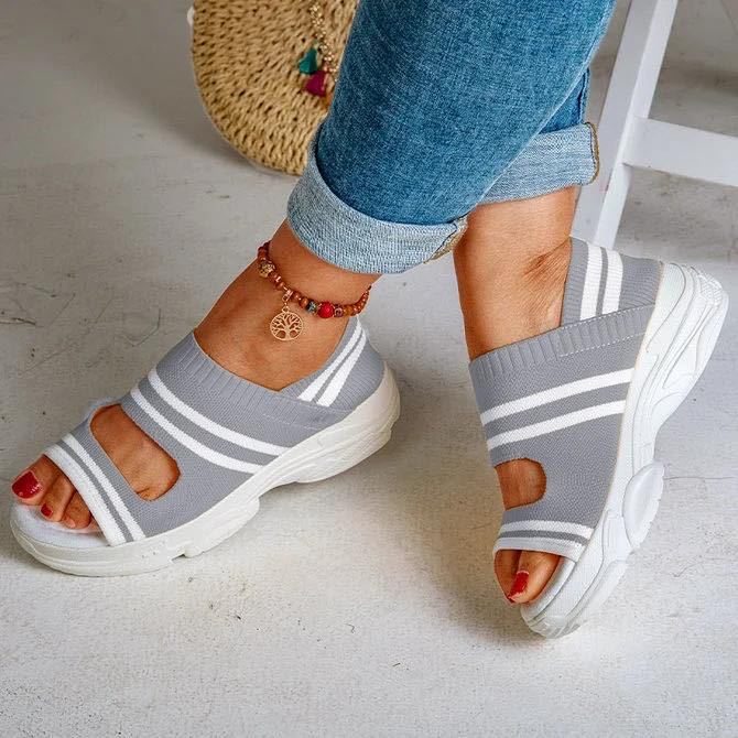 Dame Komfortable Sport-Sandaler med åndbar strik-overflade Stilla