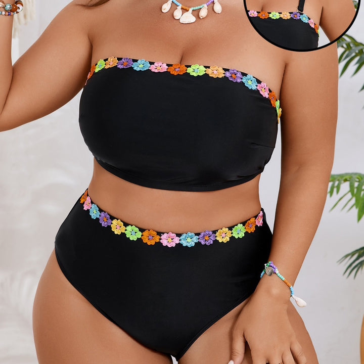Dame Bandeau-bikini-sæt med floral accent Skovae