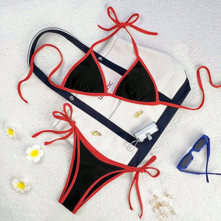 Dame Triangel-Bikini med justerbare stropper og elegant design Skovae