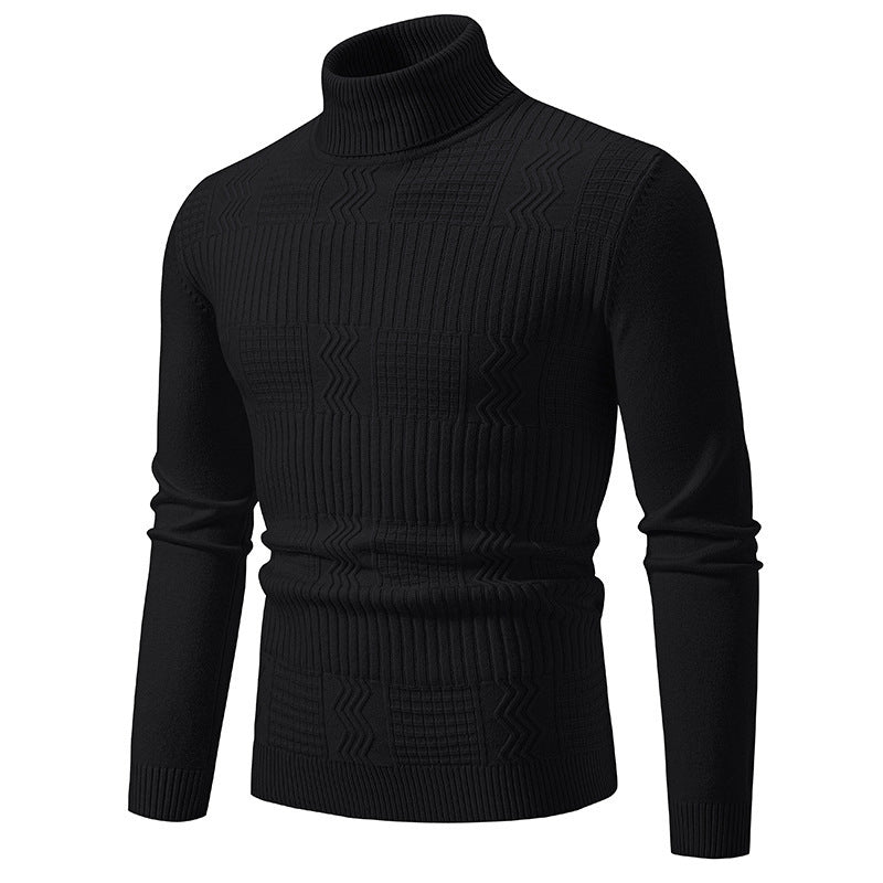 Herrer rullekrave sweater med strukturelt design Stilla