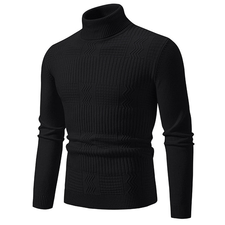 Herrer rullekrave sweater med strukturelt design Stilla