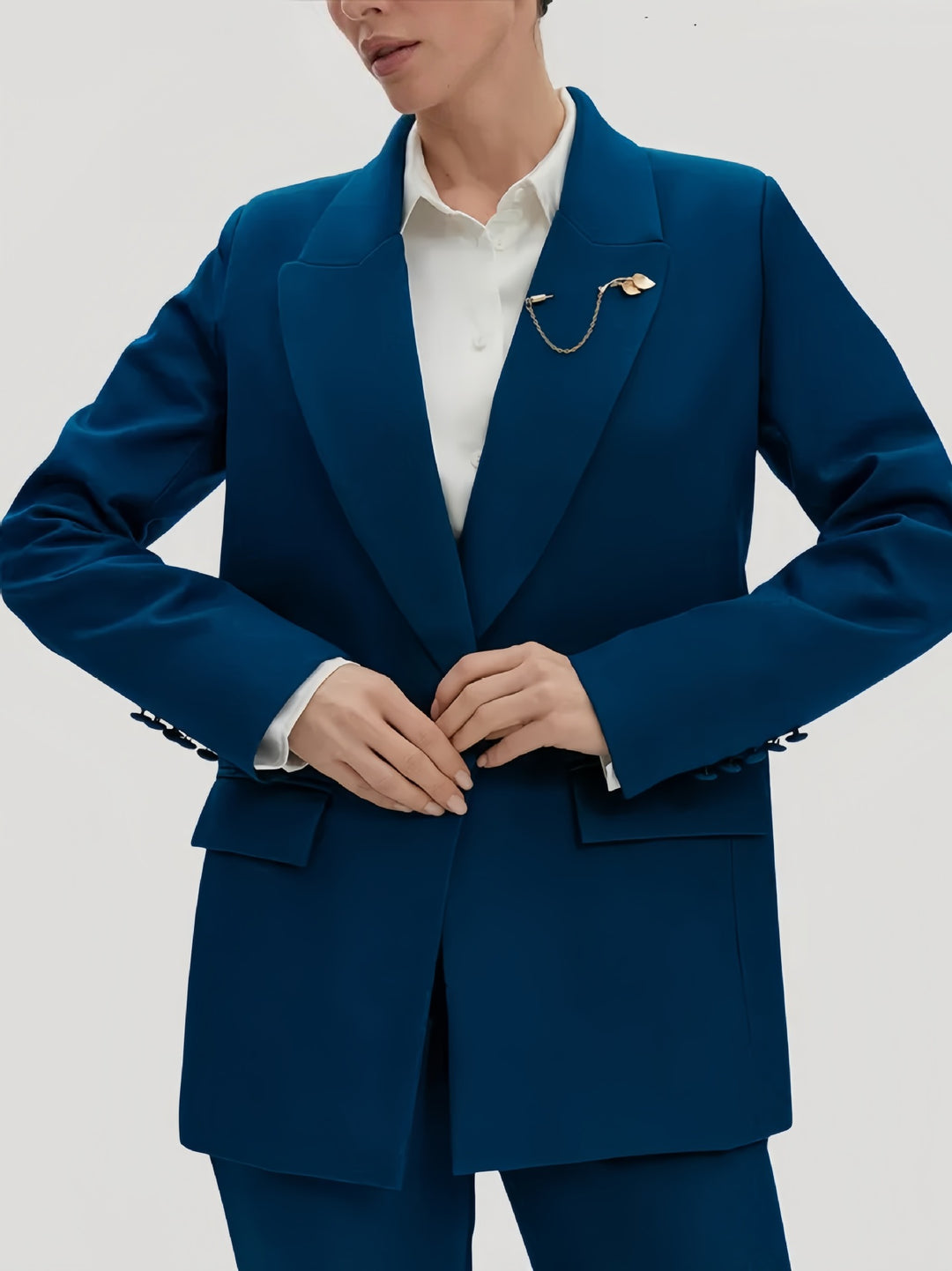 Dame Elegant Oversized Blazer med stilfuld revers og foret inderside Stilla
