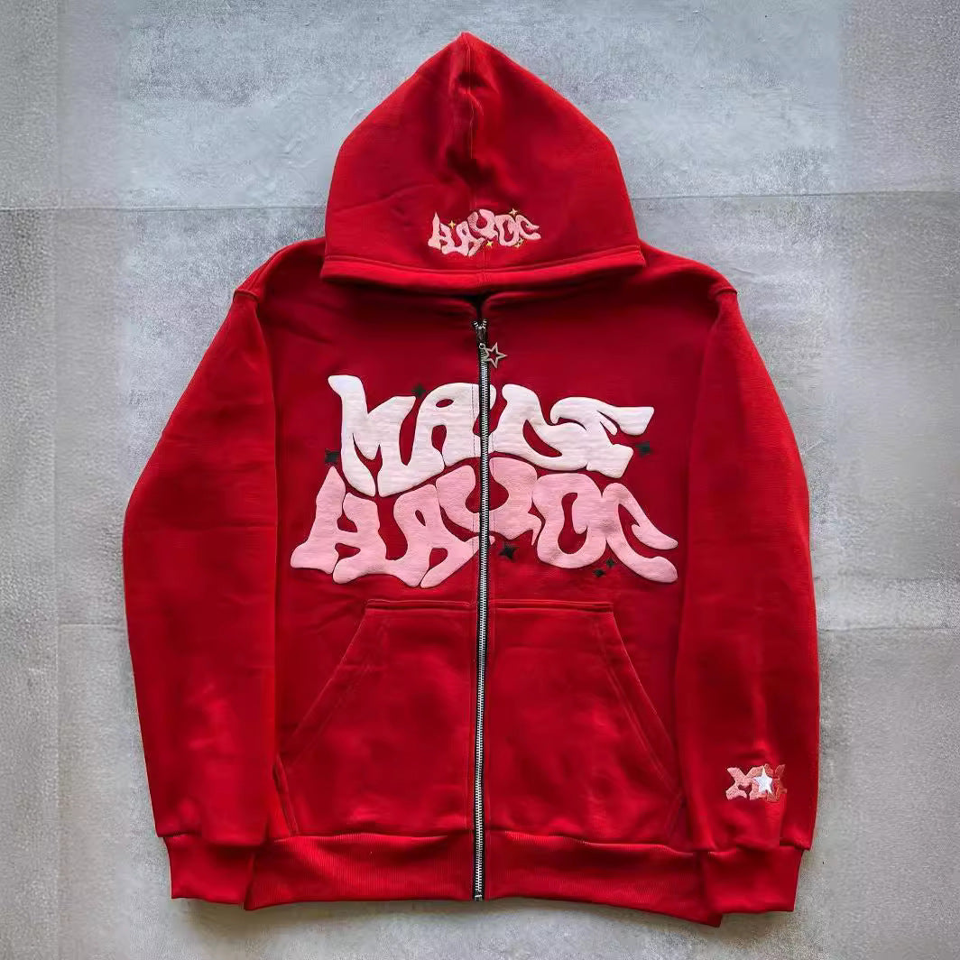 Kvindernes sporty hoodie jakke i urban graffiti stil Skovae