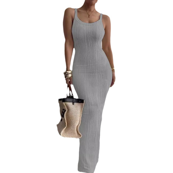 Dame Stilfulde Rib Maxi Kjole Stilla