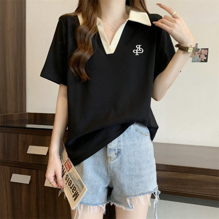 Femme Casual Polo Tee med kontrasterende krave Stilla