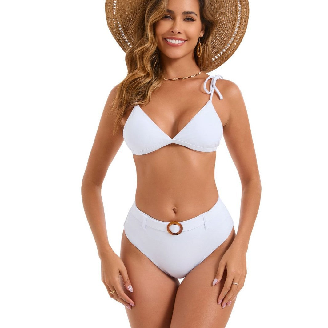 Dame Triangel-Bikini-Sæt med justerbare stropper og elegant elastik Skovae