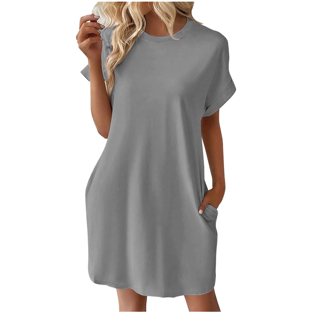 Dame afslappet lomme T-shirt kjole Stilla